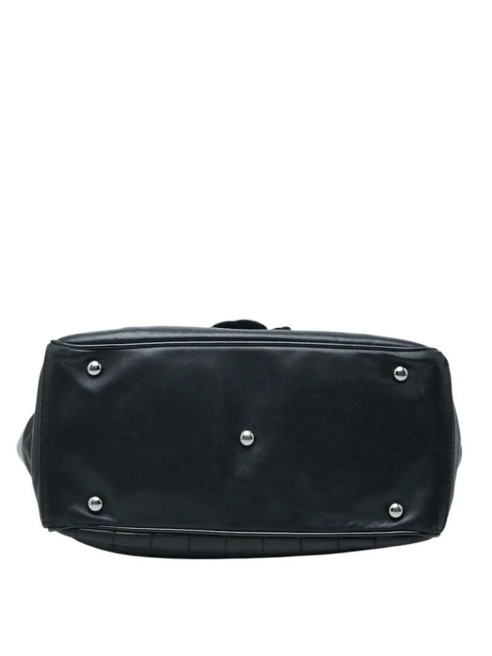 Chanel CC Logo Camellia Choco Bar Chain Tote Black Lambskin Patent